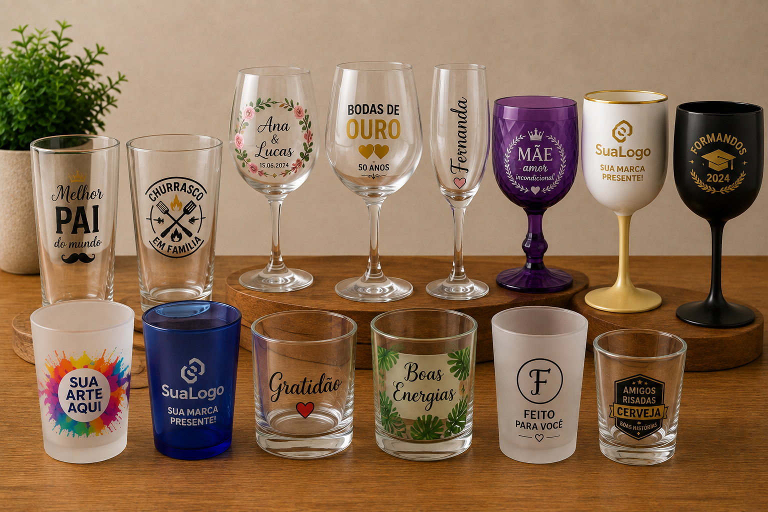 Copos e Taças Personalizados
